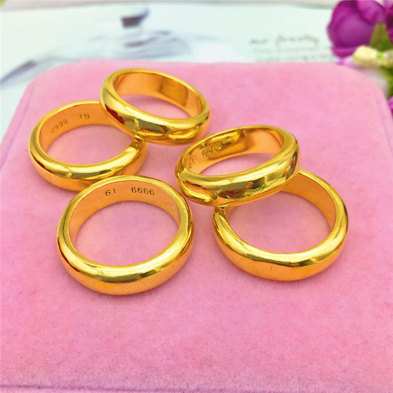 Nhẫn Đeo Tay Thép Việt Nam Nữ Màu Vàng Đồng 9999 Disuy 's Sand Gold' S Ring Em49