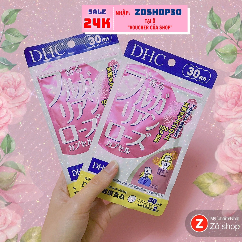 Viên uống thơm cơ thể chiết xuất tinh dầu hoa hồng Bulgaria - DHC Bulgarian Rose Capsule (30 ngày)