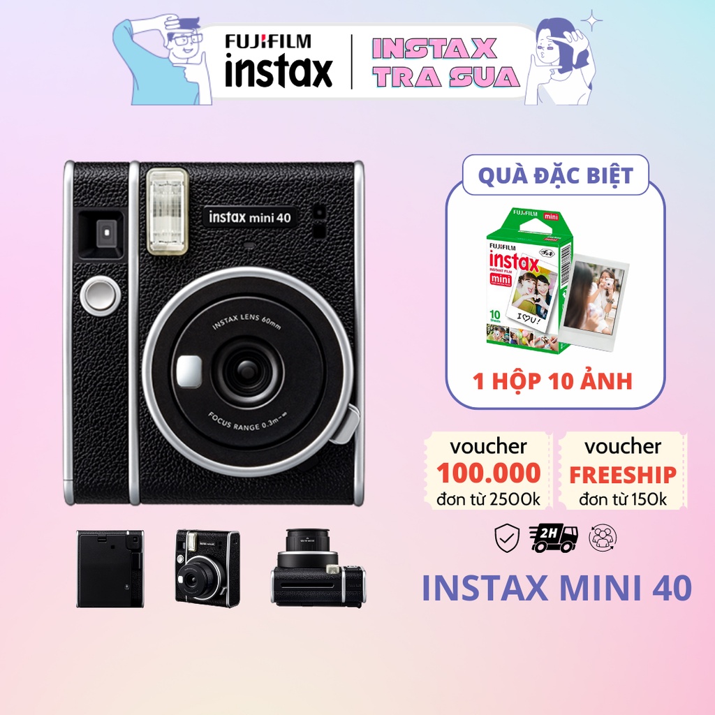 FUJIFILM INSTAX MINI 40 (TẶNG KÈM 1 HỘP FILM 10 TẤM) - Máy ảnh lấy liền - Hàng Chính Hãng | BigBuy360 - bigbuy360.vn