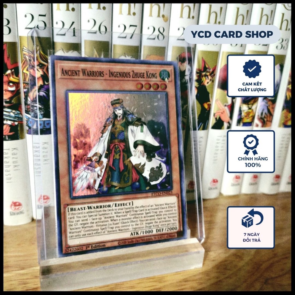 Thẻ bài Yugioh chính hãng Ancient Warriors – Ingenious Zhuge Kong ( Gia Cát Lượng) – Super Rare