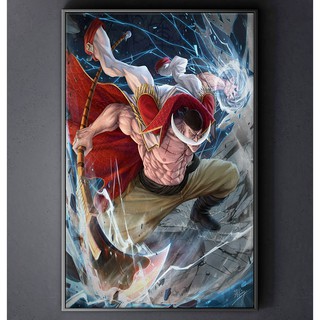 TRANH CANVAS ANIME ONE PIECE Vua Hải Tặc treo tường in theo yêu cầu - Râu Trắng Edward Newgate
