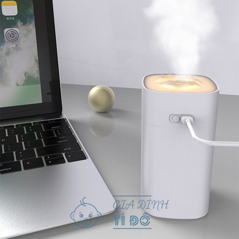 Máy Phun Sương Tạo Ẩm Humidifier Mini Dung Tích 350ML Có Đèn Trang Trí