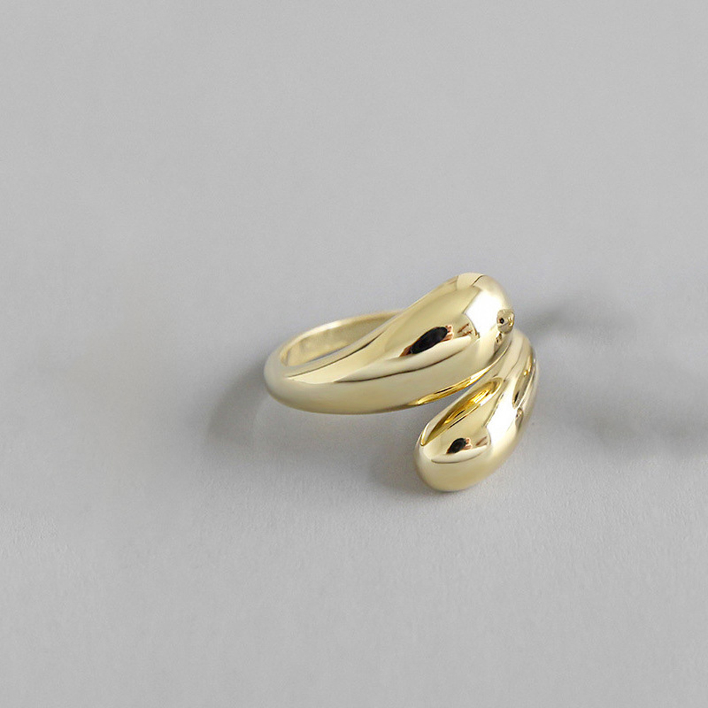 FORBETTER Vintage Open Ring Trendy Fashion Jewelry Finger Ring Couple Smooth Korean Cool Geometric Girls Party Wedding/Multicolor
