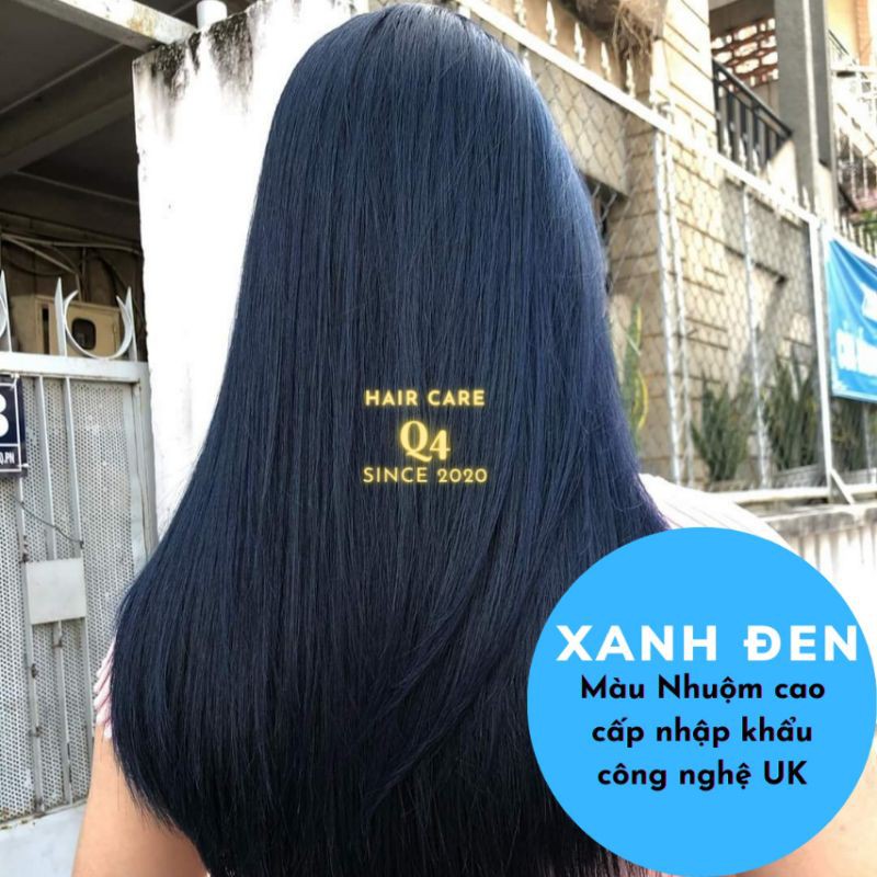 Thuốc Nhuộm Tóc Cao Cấp màu xanh đen, xanh dương đen, xanh chì, xanh đen khói, xanh black blue, đen chì, than chì