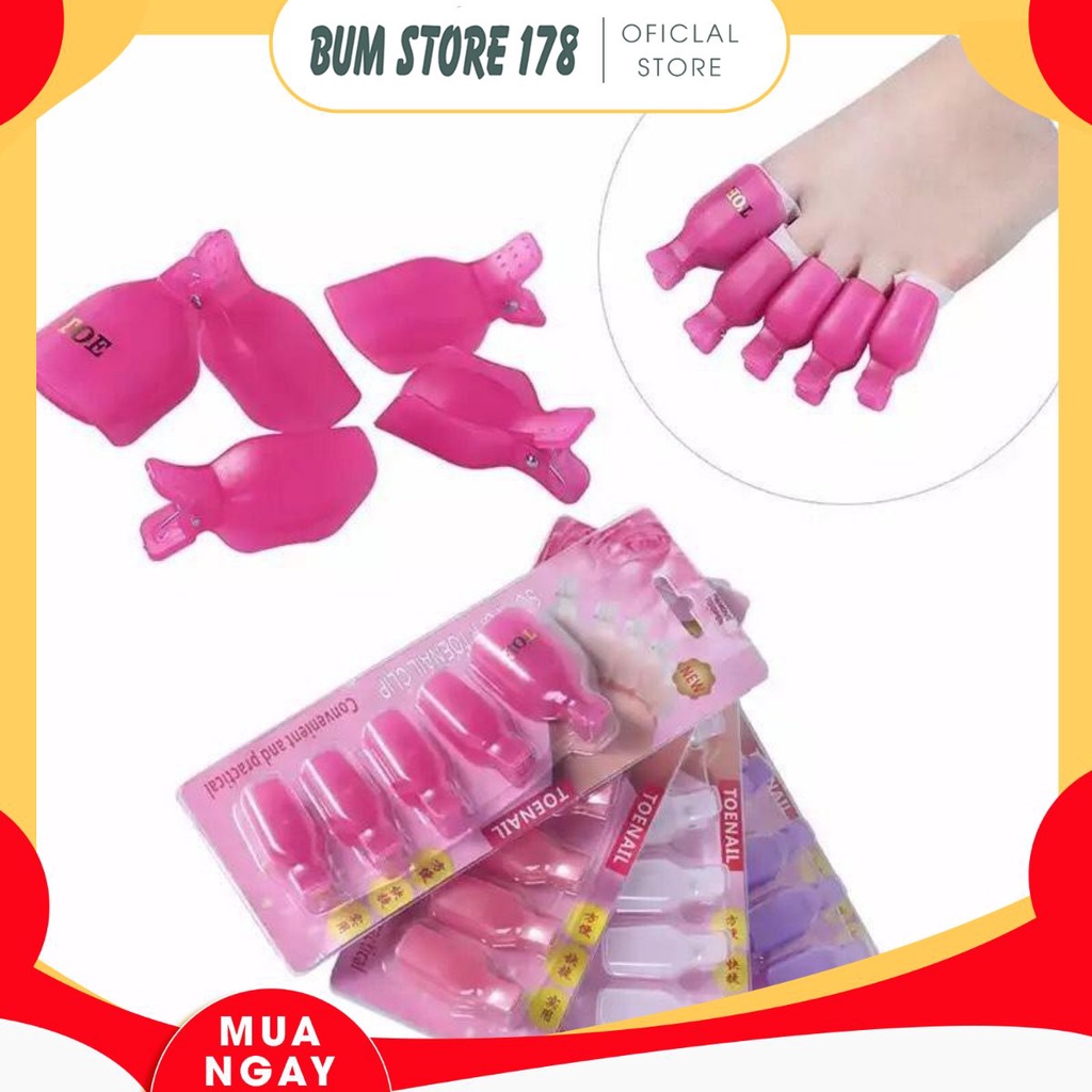 Kep chân ủ móng tháo gel , Ủ tháo móng chân (10 cái)