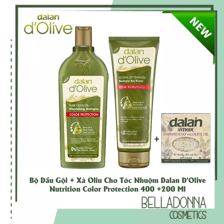 [CHÍNH HÃNG] Bộ dầu gội và dầu xả OlIve cho tóc nhuộm Dalan D'Olive Protection tặng Xà phòng DALAN 150g