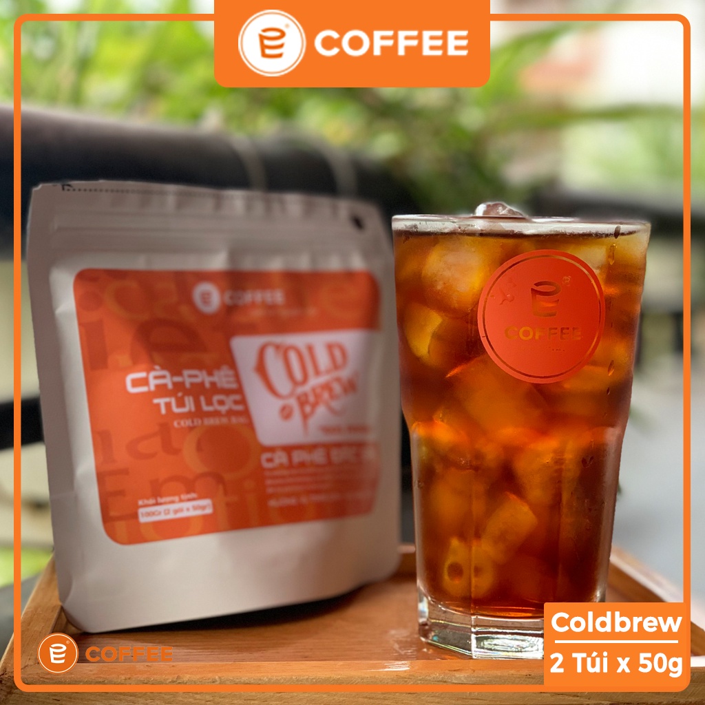Cafe cold brew túi lọc gói dùng thử 100gr sử dụng Cafe Arabica đặc sản với hương trái cây khô hậu vị ngọt từ E-COFFEE