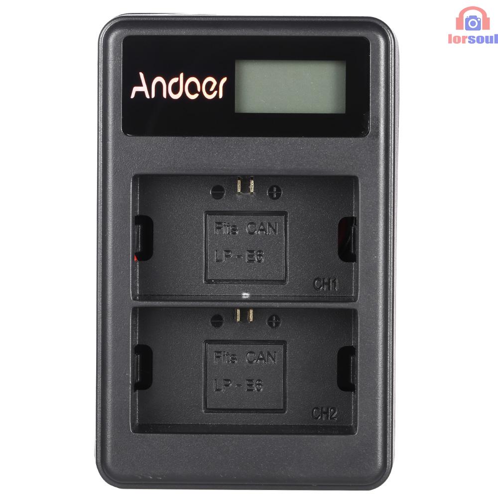 ANDOER EOS Bộ Sạc Pin Li-Ion 2 Pin Li-Ion 6d 7d 70d 60d 5d Mark Iii Mark Ii