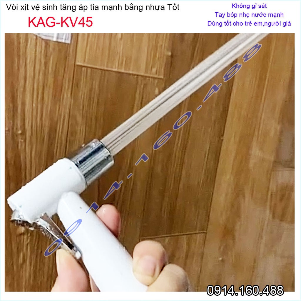 Vòi xịt vệ sinh nhà tắm Roca KAG-KV45 vòi xịt bồn cầu màu trắng tia nước mạnh sử dụng tốt siêu bền