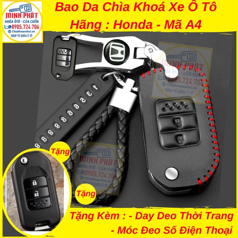 Bao Da Chìa Khóa Ô Tô Xe Honda Jazz, Brio, City