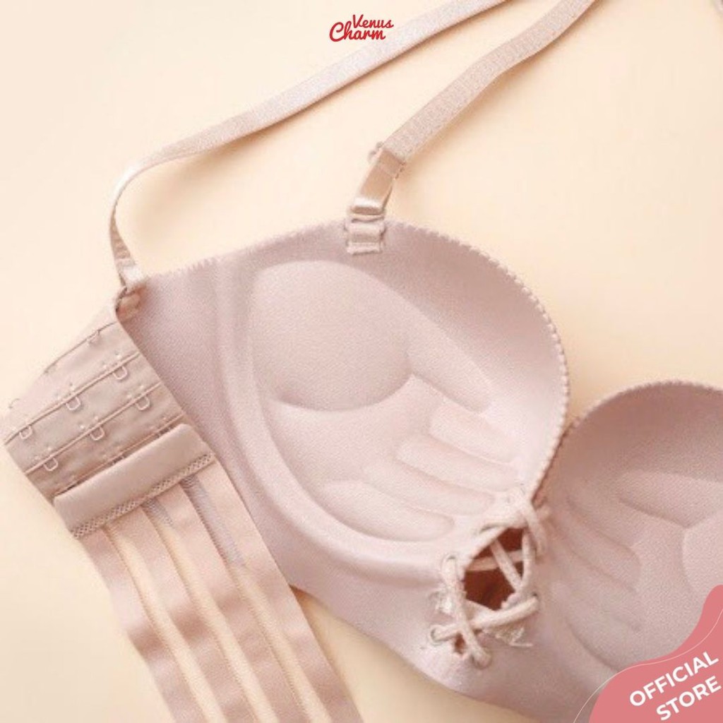 Áo quây ngực su đúc rút dây Venus Charm quai lưng trong suốt đệm siêu nâng đẩy 2902