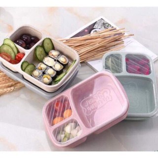 hộp cơm bento nhựa lúa mạch 3 ngăn