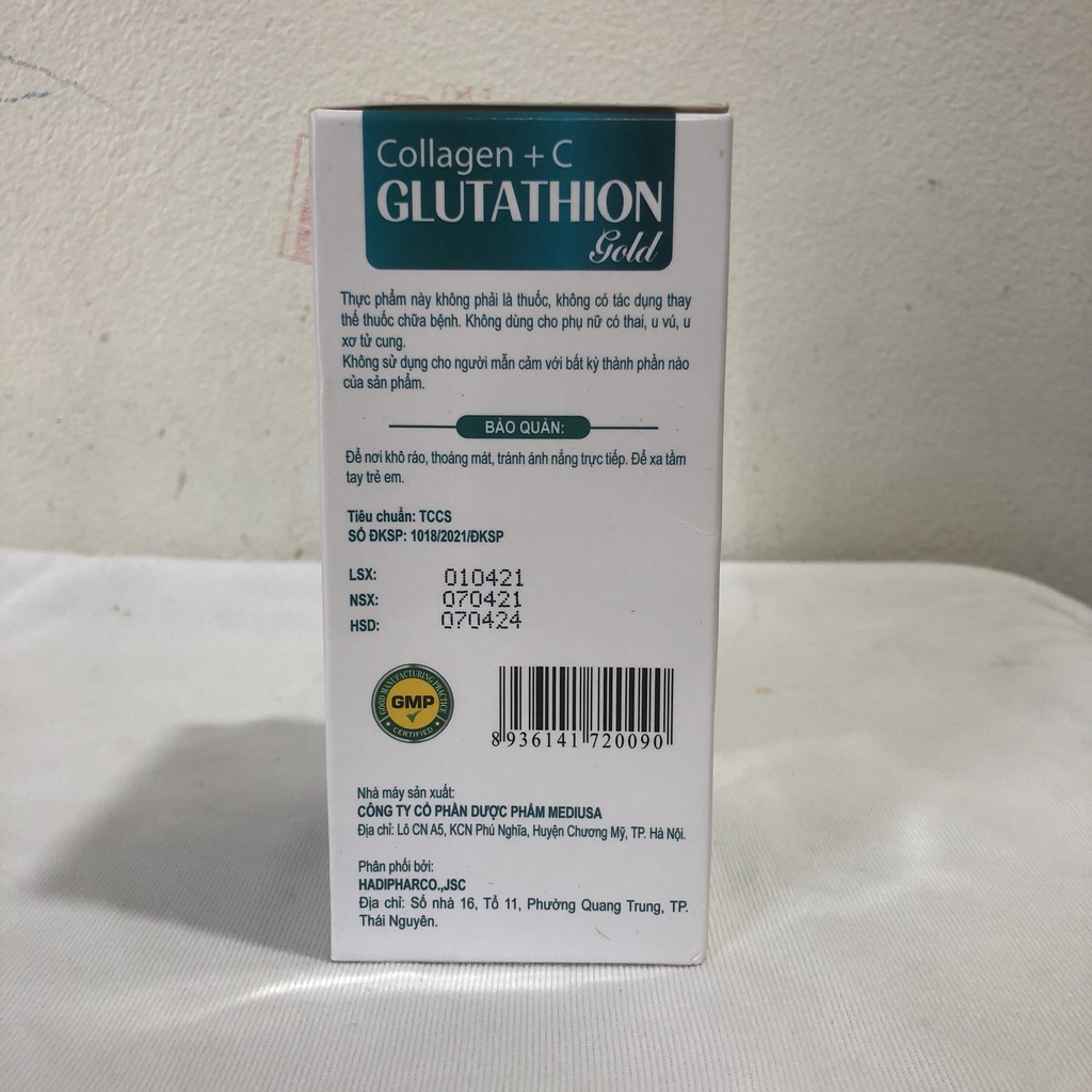 Viên Uống Đẹp Da Collagen + C Glutathion Gold New. Hết Nám, Sạm Da, Đẹp Da, Hạn Chế Lão Hóa Da, Giảm Vết Nhăn