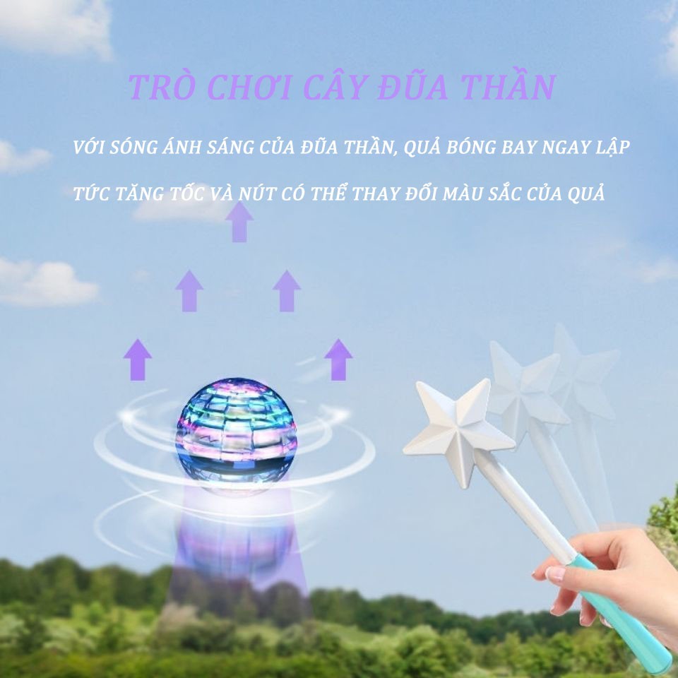 Flycam đồ chơi Bay bay thông minh quả bóng ma thuật đầy màu sắc