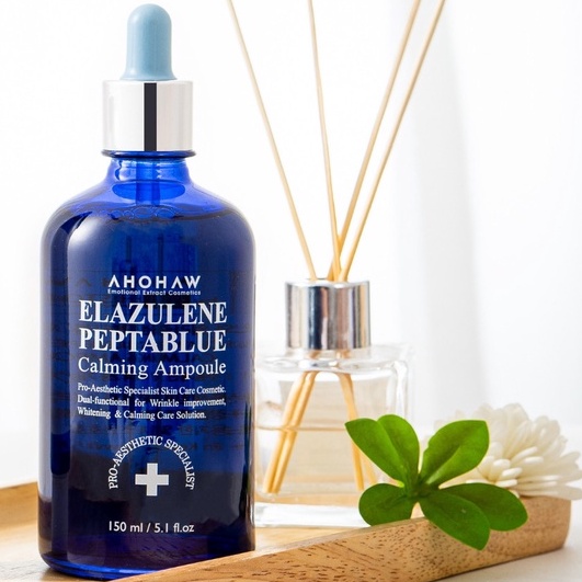 Serum Pepta Ahohaw Elazulene Peptablue Calming Ampoule Hàn Quốc cung cấp độ ẩm, căng bóng, phục hồi