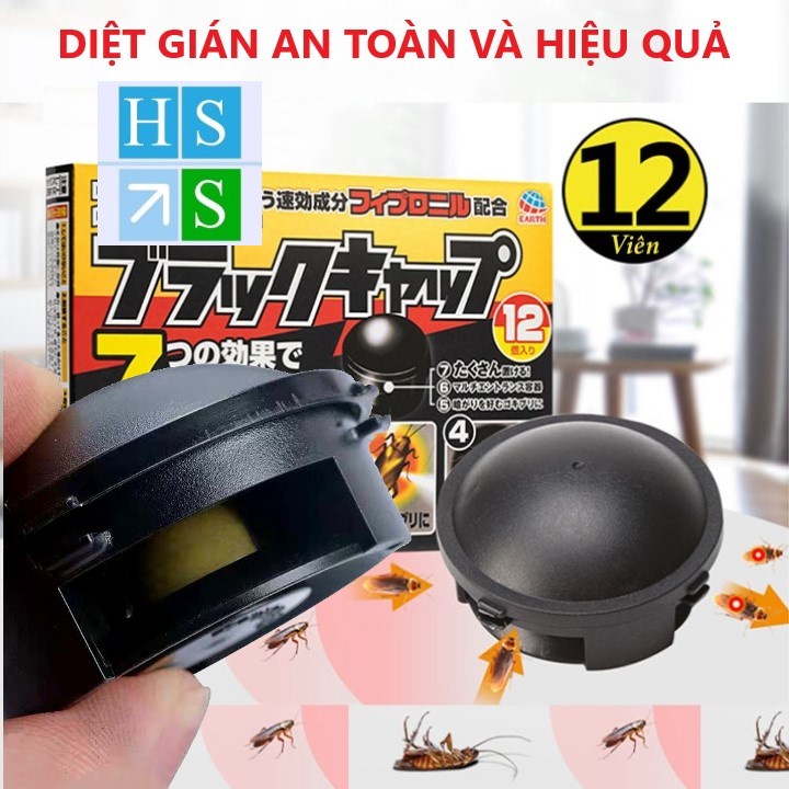 Hộp diệt gián Nhật Bản 12 viên không gây độc hại viên đuổi gián chỉ diệt dán  - HS shop Đắk Lắk