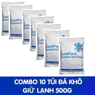 Combo 10 túi đá khô giữ lạnh sữa, thực phẩm, bỏ quạt điều hoà