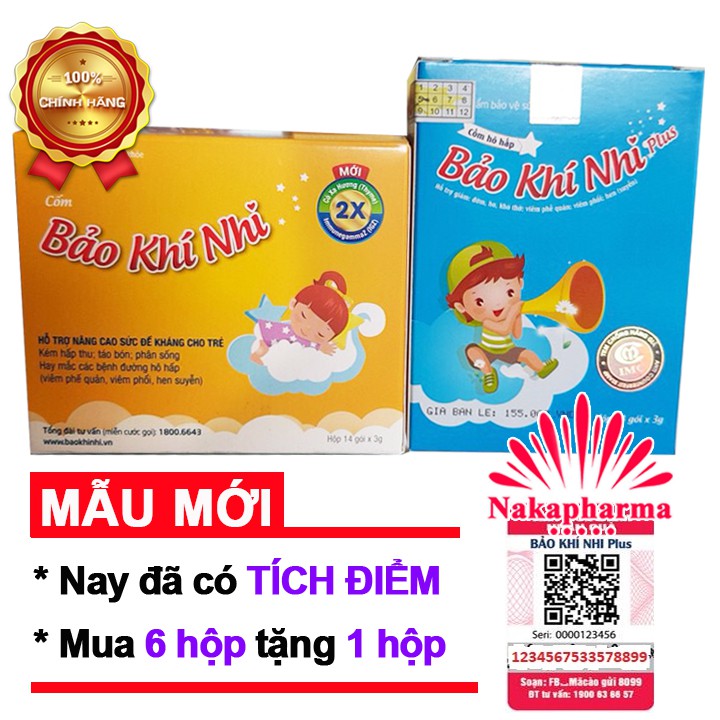 ✅ [6 TẶNG 1] Cốm hô hấp Bảo Khí Nhi - Ngừa viêm phổi, viêm phế quản, ho đờm, tăng sức khỏe đường hô hấp