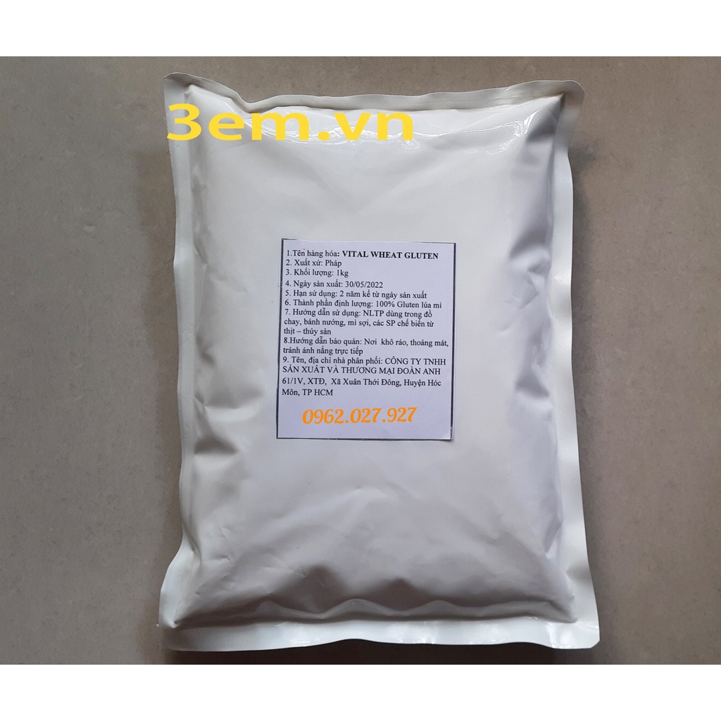 Vival Wheat Gluten pháp (Gluten lúa mì), Đạm Đậu Nành. Bột làm chả chay, xúc xích chay, Bột tạo dẻo dai cho chả lụa
