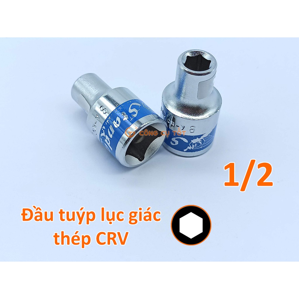 Tuýp lục giác ngắn 40mm 1/2inch Standard xanh