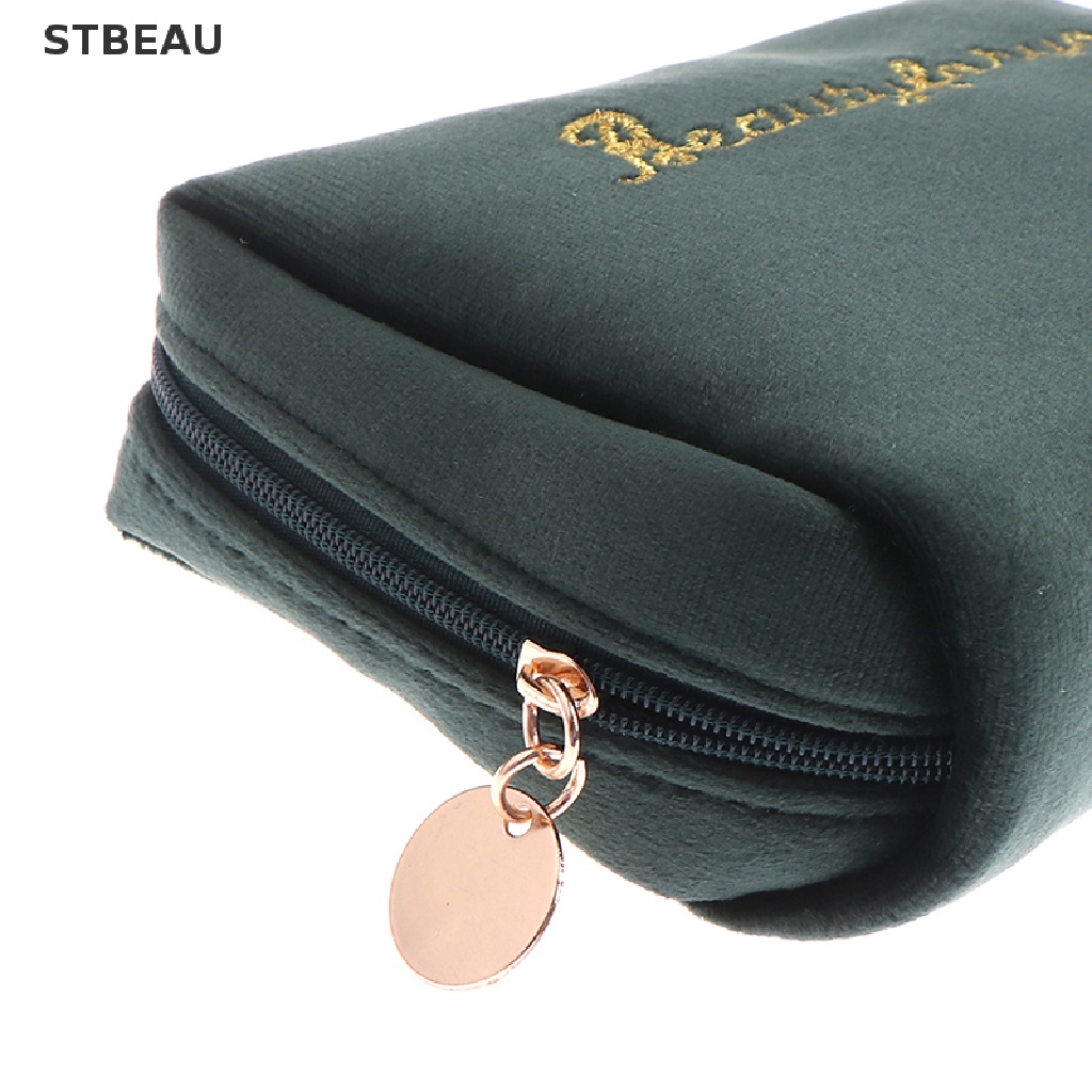 [Hàng mới về] Túi đựng mỹ phẩm bằng vải nhung tiện dụng mang theo khi đi du lịch