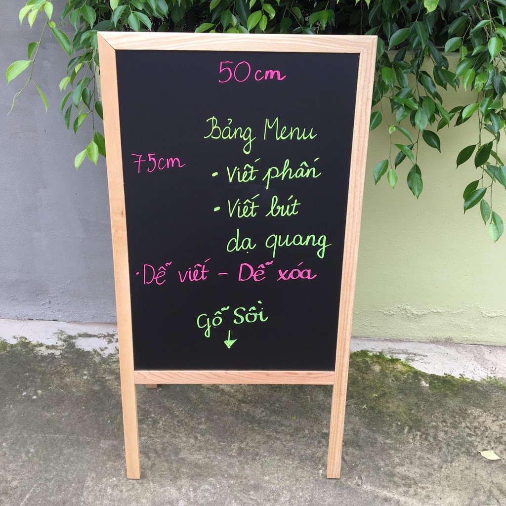 Bảng menu nhà hàng cafe chân gấp một mặt - tặng kèm bút huỳnh quang.