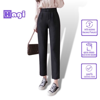 Quần baggy nữ quần tây nữ công sở lưng cao đi học bigsize