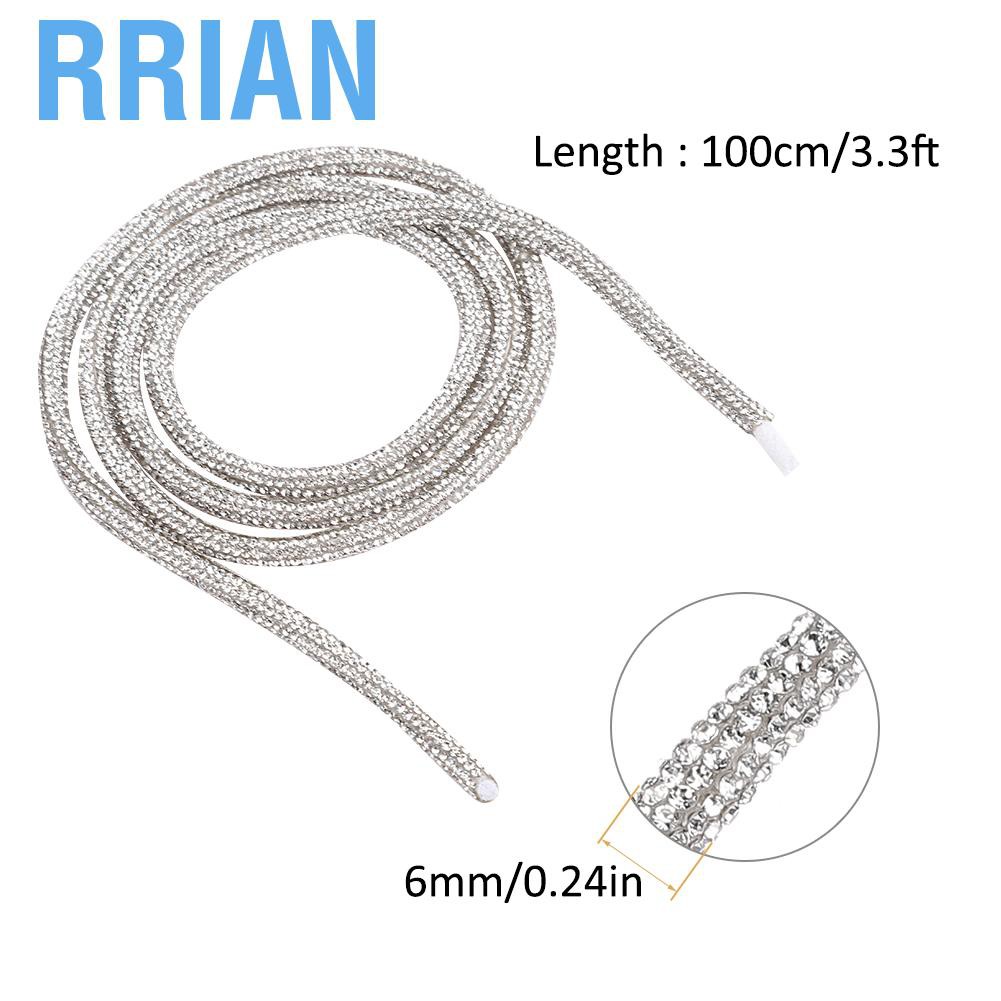 Rrian Cuộn Dây Ruy Băng Đính Đá Dài 1m Cho Trang Trí Tiệc Cưới