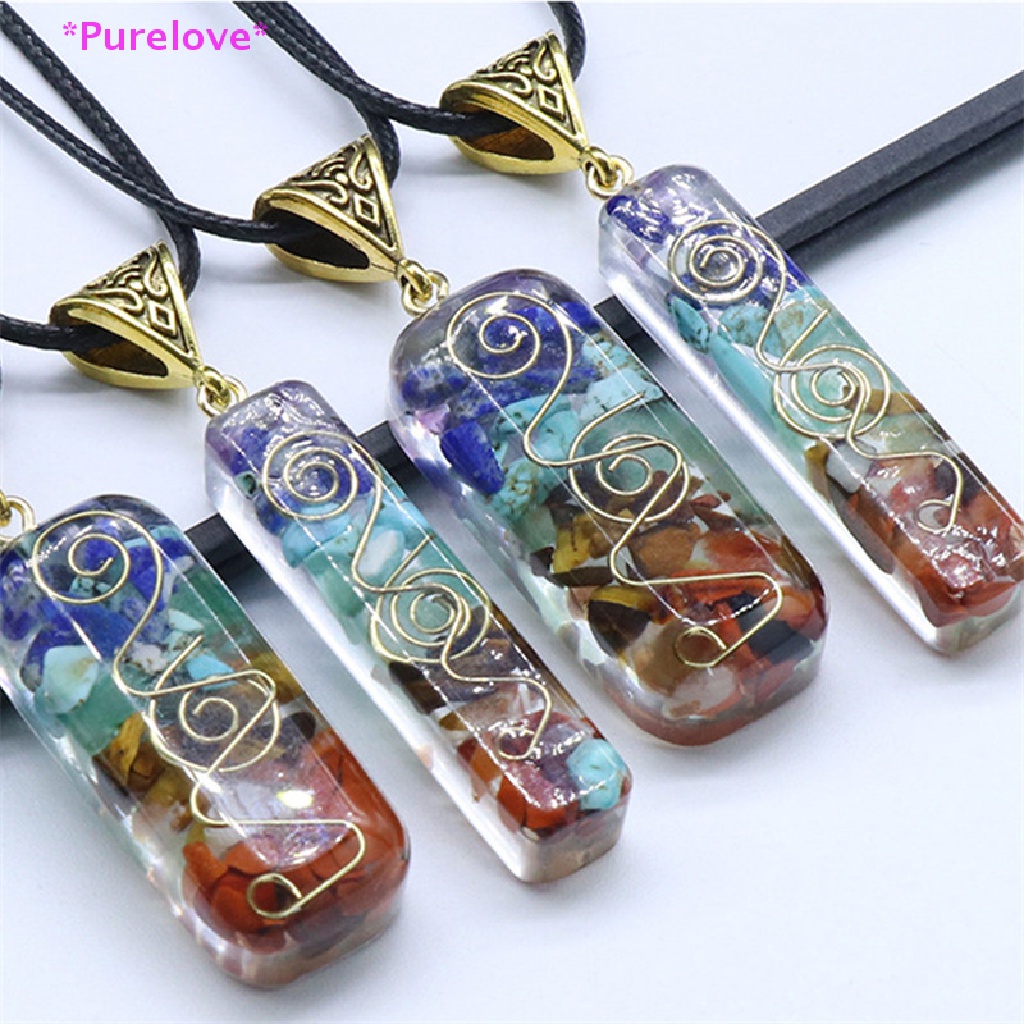 Vòng cổ Mặt Kim Tự Tháp Orgonite 7 Chakras Thời Trang Dành Cho Nam Mới