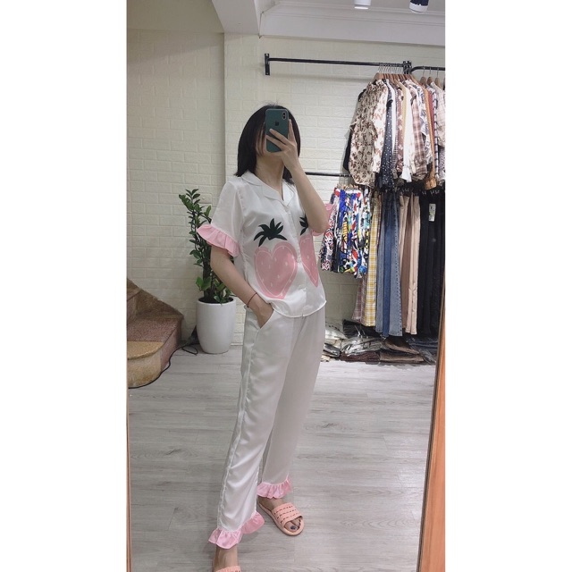Bộ lụa  dâu satin cao cấp tay cộc | BigBuy360 - bigbuy360.vn