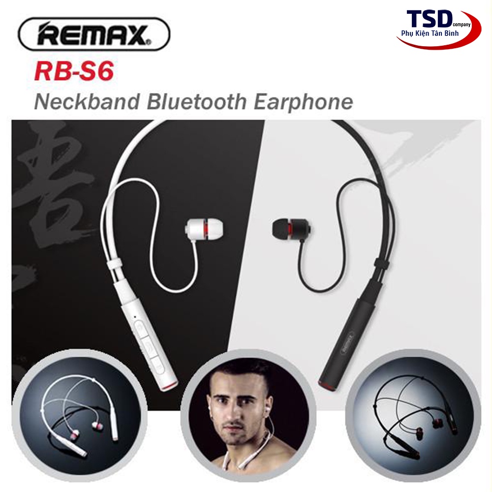 Tai Nghe Remax RB S6 Tai Nghe Bluetooth V4.1 Cho Âm Thanh Hay. Tai Nghe Có Mic Đàm Thoại, Kiểu Dáng Thể Thao