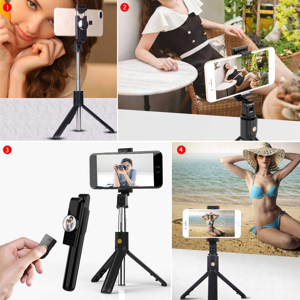 Gậy chụp hình kiêm Tripod 3 chân + Nút bluetooth K07 K10 chính hãng