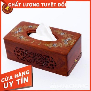 Hộp đựng giấy gỗ hương