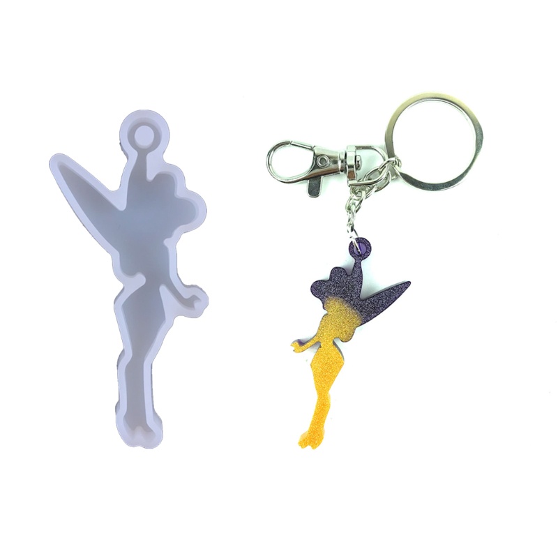 Khuôn Silicone Làm Móc Khóa Hình Hoa Thủy Tinh Sáng Tạo