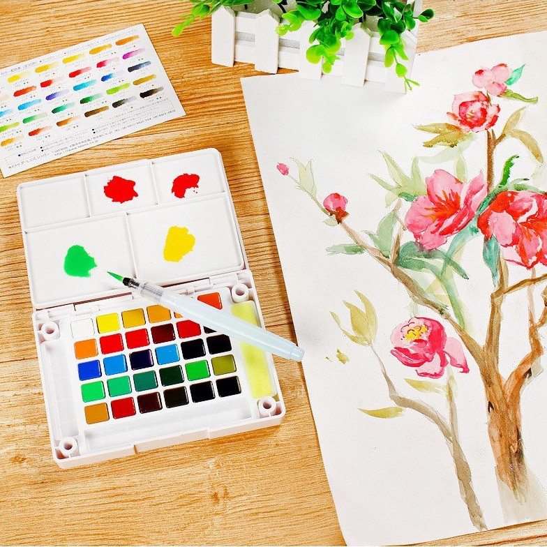 [ Free ship ] Màu Nước SAKURA Koi Watercolor 12/18/24/30/36/48 Màu