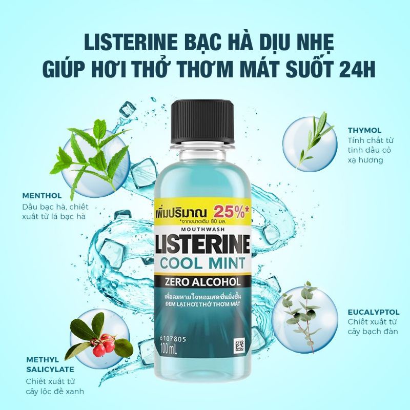 Nước súc miệng Listerine Cool Mint chai 100ml
