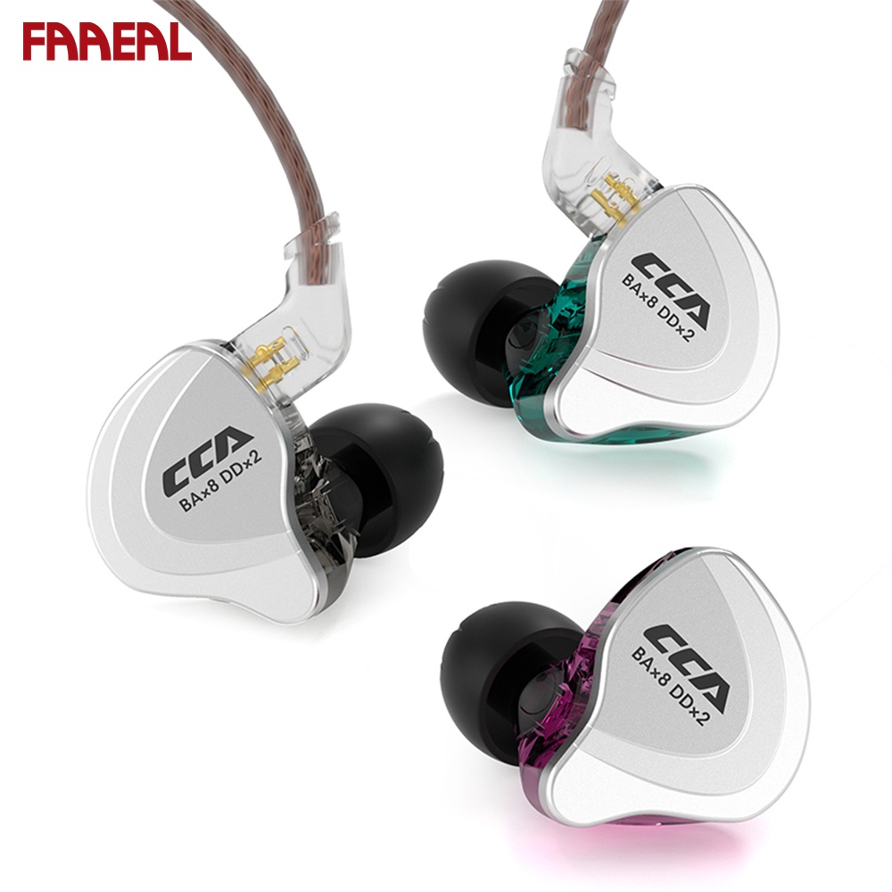 Tai nghe nhét tai có dây FAAEAL CCA C10 4BA + 1DD âm thanh HiFi 2 pin phong cách thể thao độc đáo