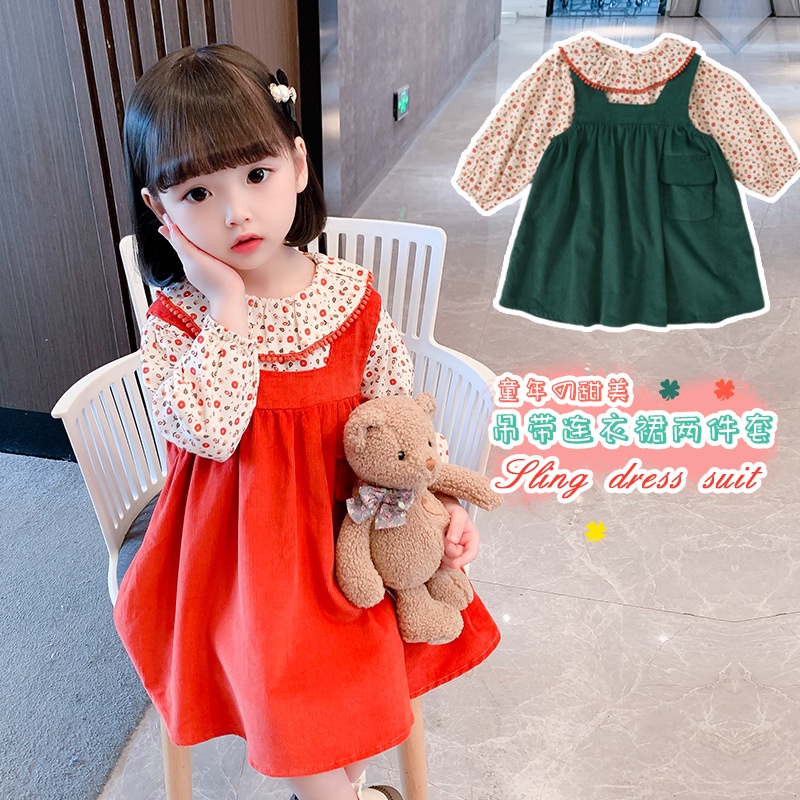 Set Áo Sơ Mi Và Váy Yếm Phong Cách Hàn Quốc Cho Mẹ Và Bé