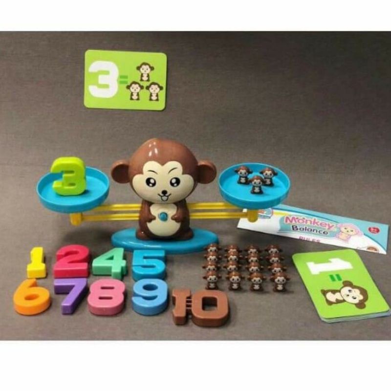 Bộ đồ chơi khỉ toán học cân bằng thông minh Monkey Balance cho bé học đếm, đồ chơi giáo dục, phát triển trí tuệ cho bé