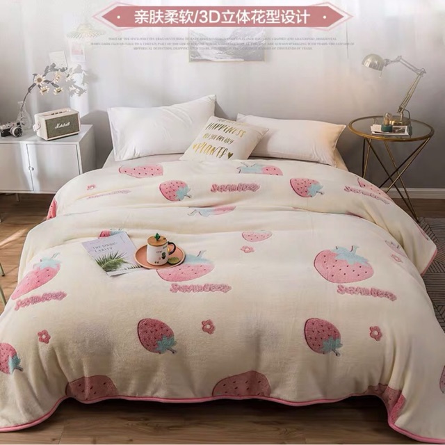 Chăn lông tuyết siêu mềm mịn khổ to 2m x 2m3