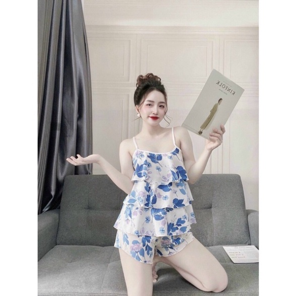 Sét Đồ Mặc Ở Nhà Vào Mùa Hè Hai Dây Giá Rẻ Đồ Bộ Nữ Đùi Cotton Dễ Thương mẫu mới