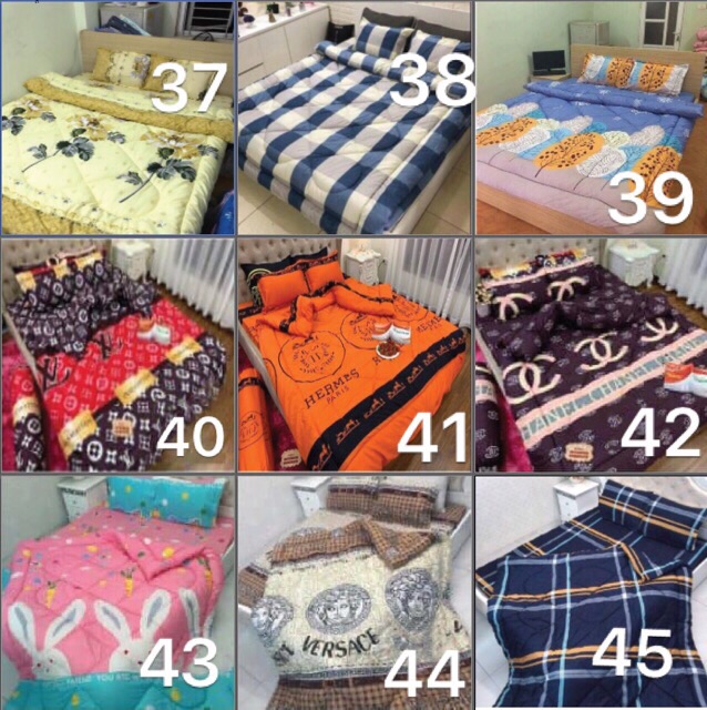 [GIÁ HỦY DIỆT] Trọn bộ 5 món ga gối chăn phao poly cotton có ruột bông dày  loại 1 ( nhắn chọn mẫu ) | BigBuy360 - bigbuy360.vn