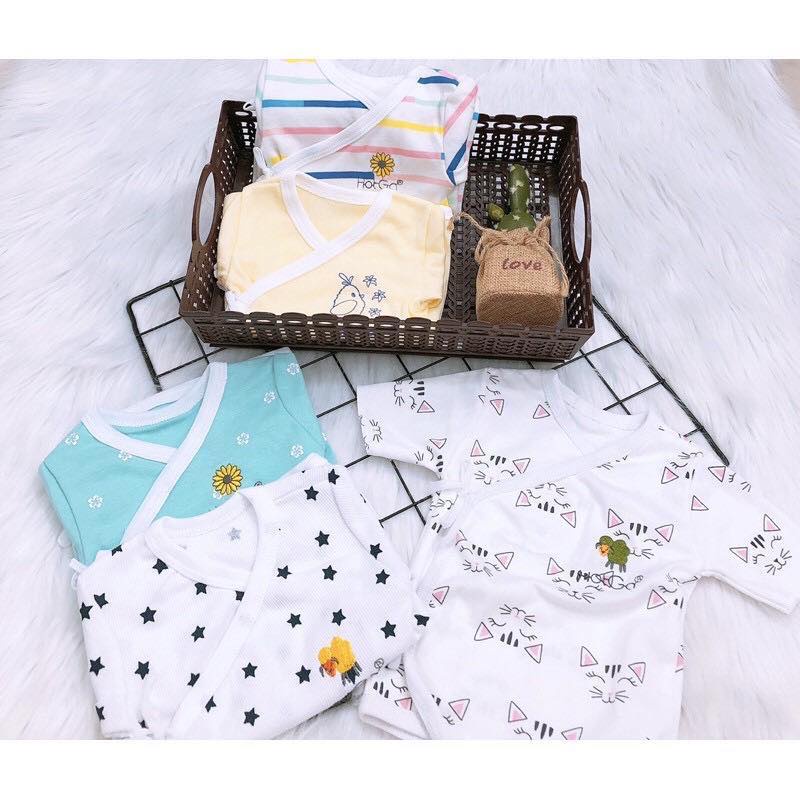 Set 3 áo sơ sinh tay ngắn Hotga màu ngẫu nhiên cho bé từ 3-6 kg