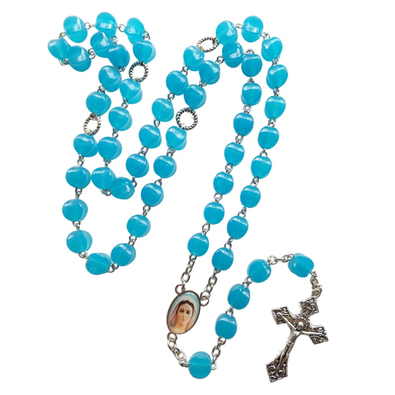 Chuỗi Hạt Đeo Cổ Bằng Thủy Tinh Hình Chữ Thập Thời Trang