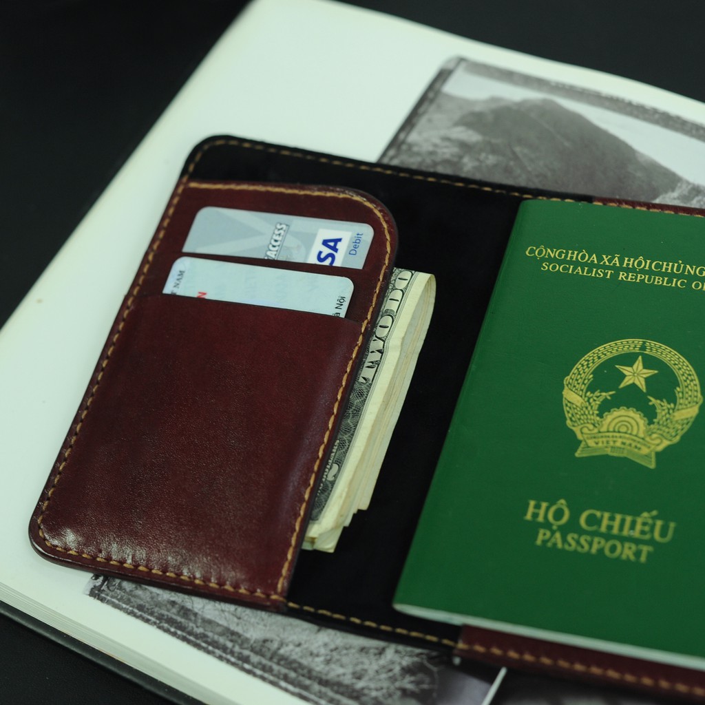 Bìa da bọc Passport - Đồ da Handmade - Mino Crafts VI201