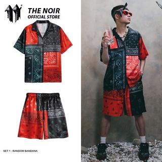 Bộ sơ mi + quần short hoạ tiết random bandana - unisex - set paisley random bandana - the noir