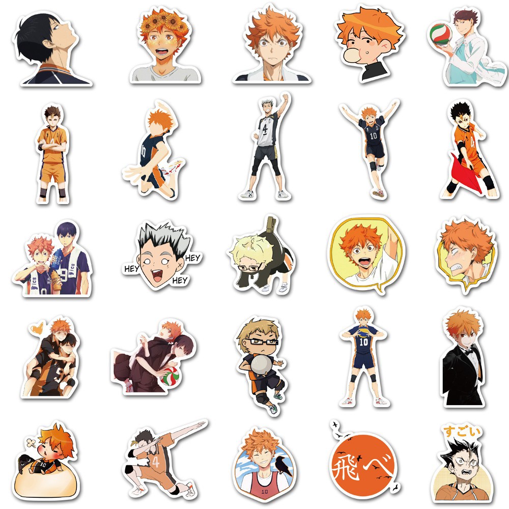 Y&amp;P| Bộ 102 nhãn dán họa tiết hoạt hình Haikyuu!!