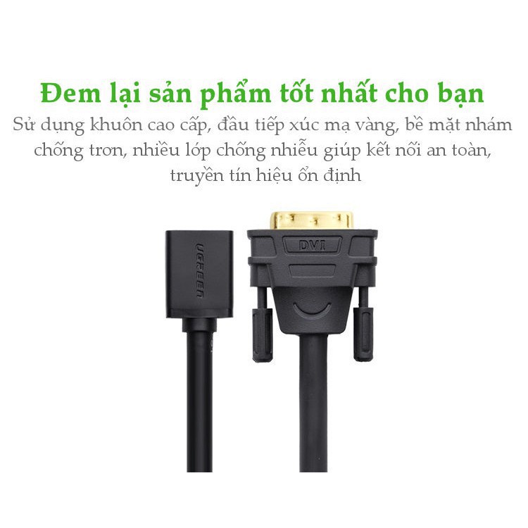 Cáp nối DVI (24+1) to HDMI chính hãng Ugreen 20118 ✔Hàng Chính Hãng✔