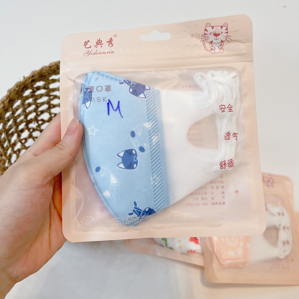 Set 5 khẩu trang 3D 3 lớp chống bụi Mimo baby cho bé từ 3 tháng tới 5 tuổi | BigBuy360 - bigbuy360.vn