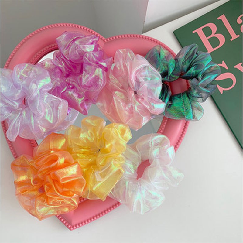 Dây cột tóc scrunchies kẹo ngọt, phong cách hàn Quốc dành cho mẹ và bé.